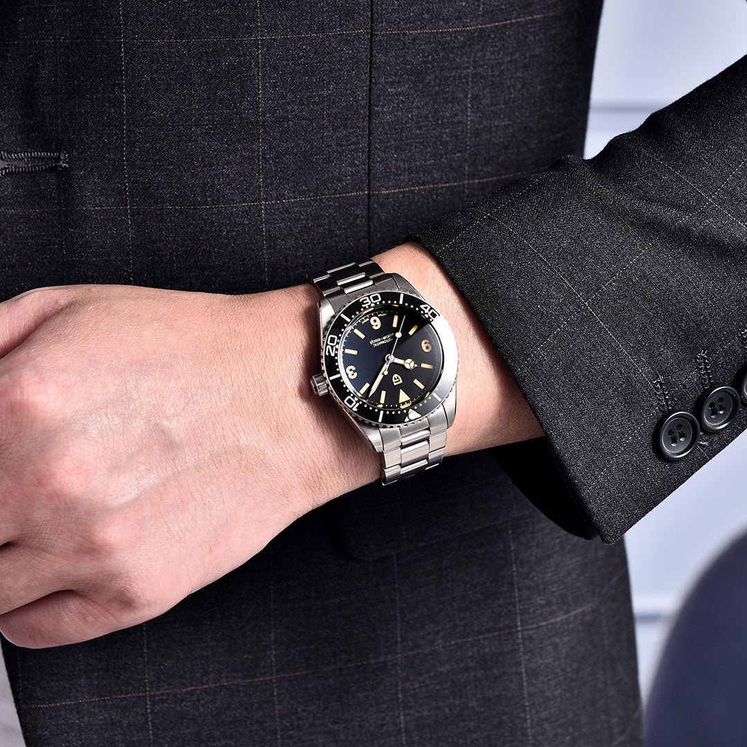 PAGANI DESIGN PD1755 Men's Automatic Watches 40MM Vintage Stainless Steel Waterproof Mechanical Wrist Watches for Men NH35, Sapphire Dial Glass with AR Coating