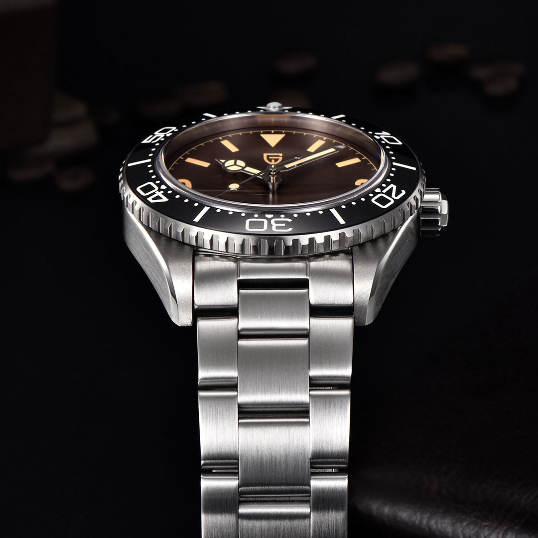 PAGANI DESIGN PD1755 Men's Automatic Watches 40MM Vintage Stainless Steel Waterproof Mechanical Wrist Watches for Men NH35, Sapphire Dial Glass with AR Coating