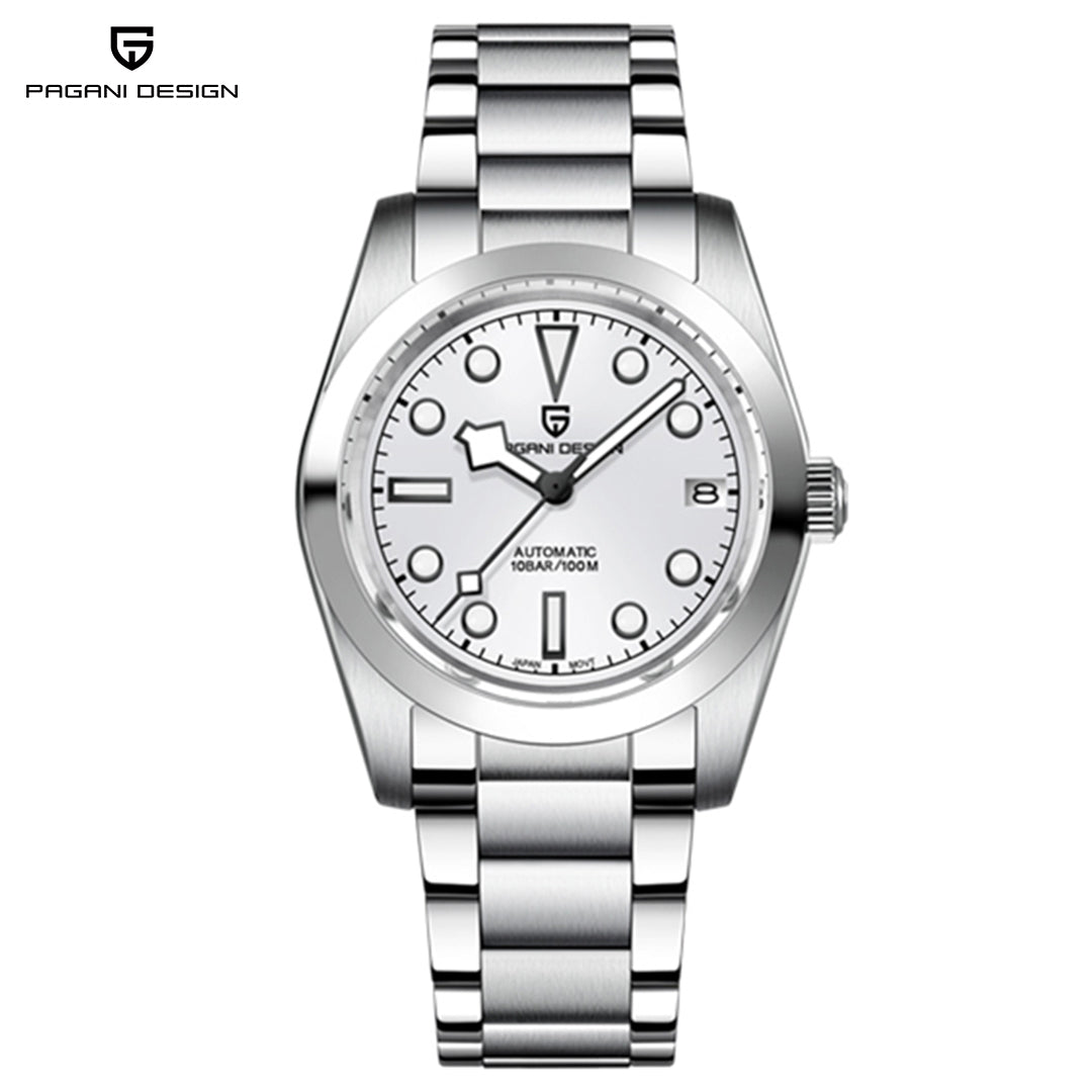 PAGANI DESIGN PD 1716 Men's Automatic Mechanical Watch 36.5mm SEIKO NH35A Movement Stainless Steel Waterproof Wristwatch