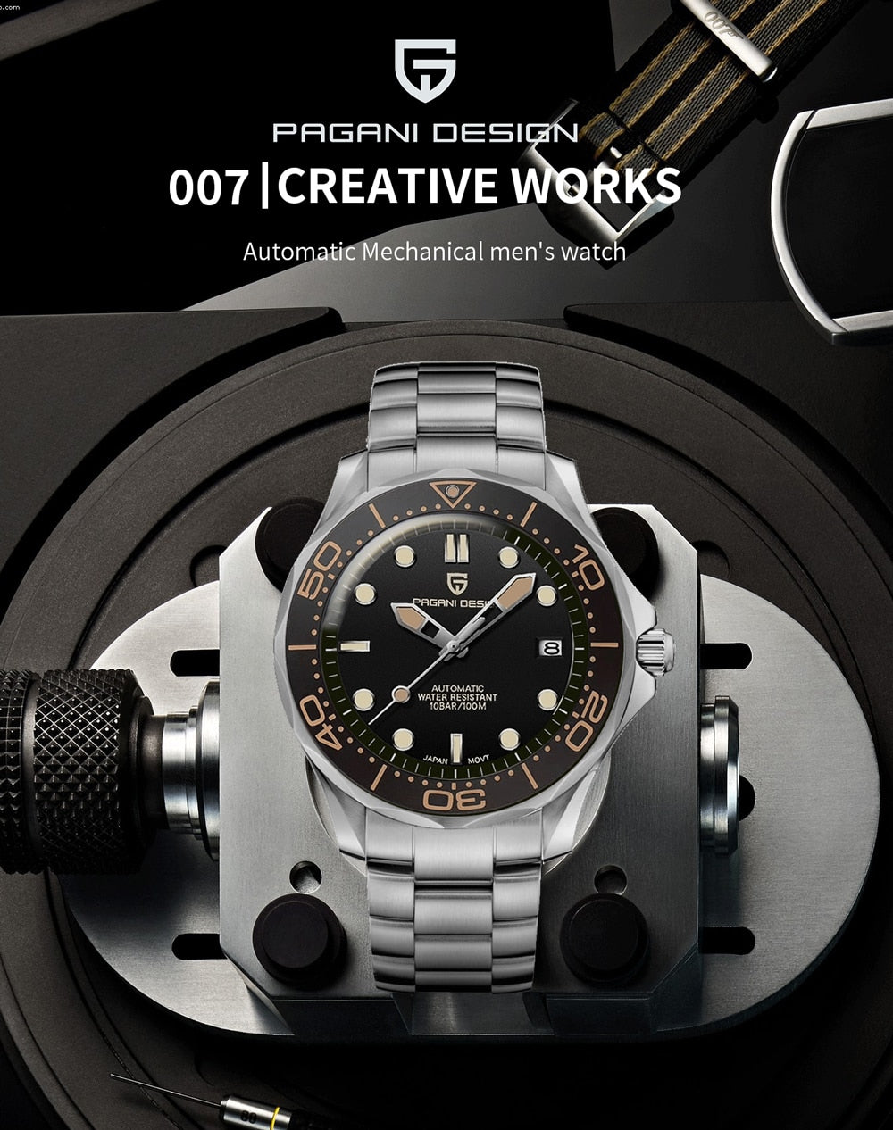 Pagani Design PD-1667 Omega Seamaster James Bond 007 Homage