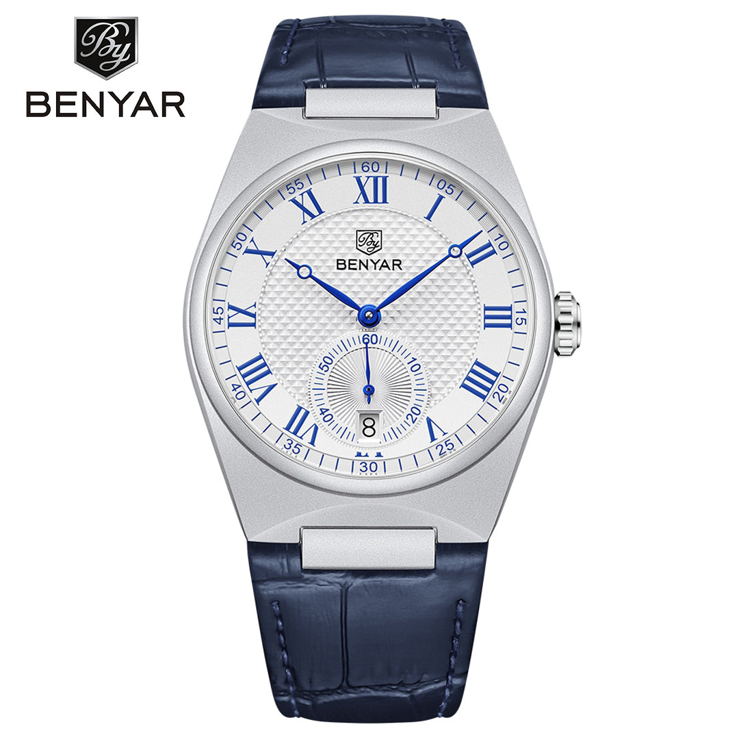 BENYAR BY 5199 Men's Watches Quartz Watch For Men Luxury 40MM Military Leather Original Watches Waterproof Clock