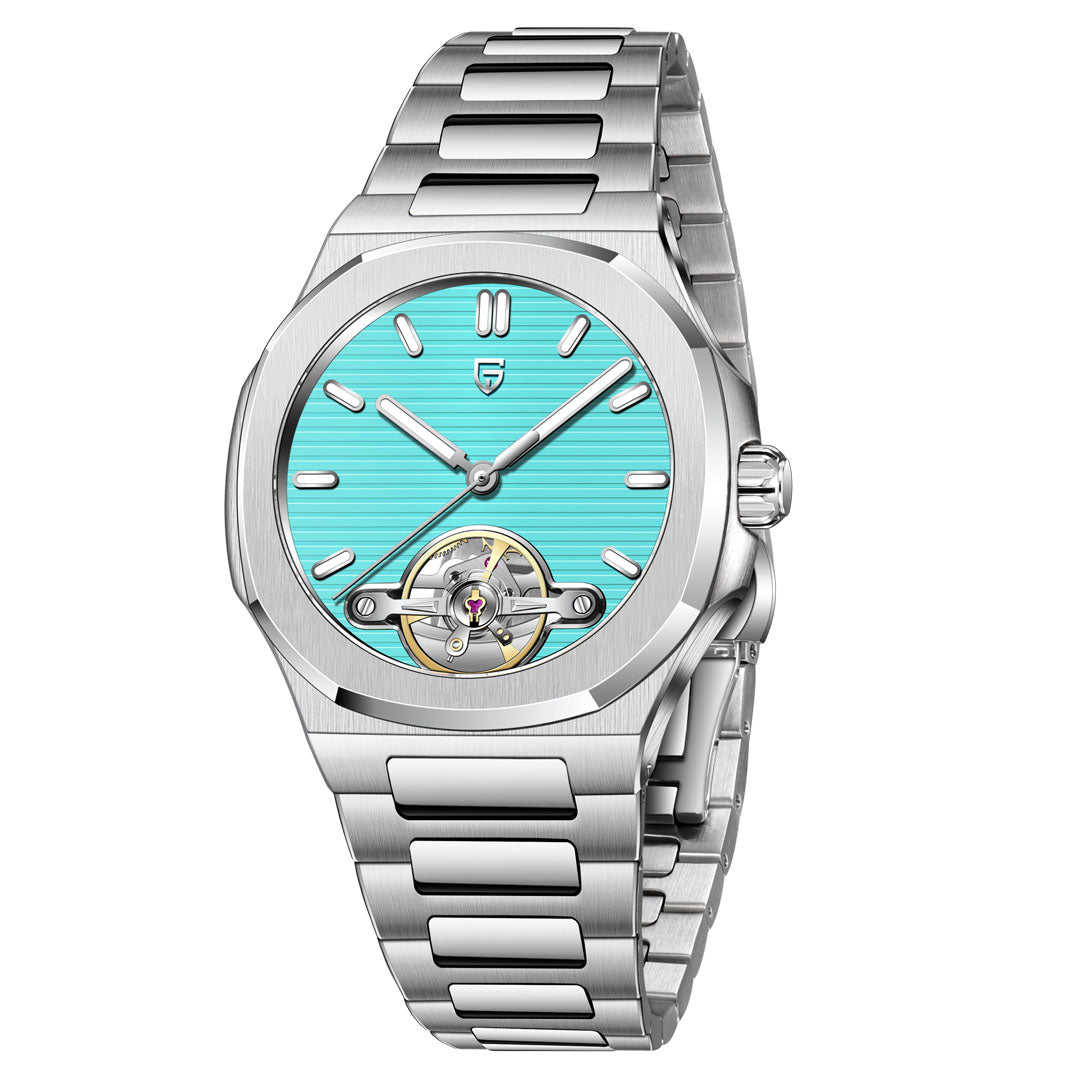 PAGANI DESIGN PD-YS025 New Automatic Men's Watch Full Stainless Steel Mechanical Wrist Watch for Men, Sapphire Dial Glass, Business Wristwatch with Balance Wheel