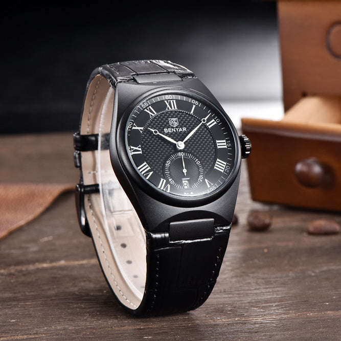 BENYAR BY 5199 Men's Watches Quartz Watch For Men Luxury 40MM Military Leather Original Watches Waterproof Clock