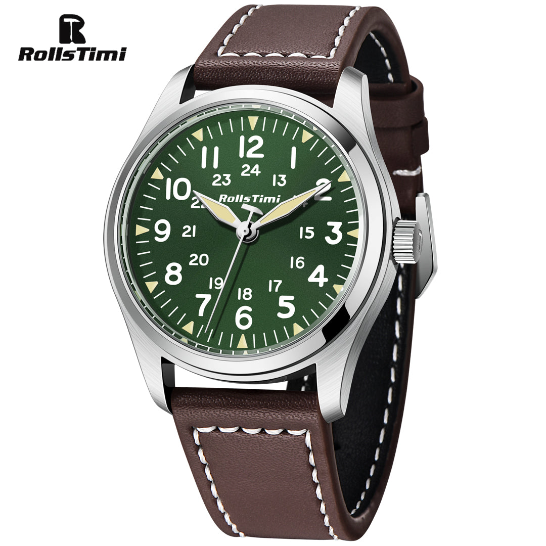 RollsTimi RT7902 Men's Quartz Watches 42mm Sports Pilot Business Wrist Watch for Men