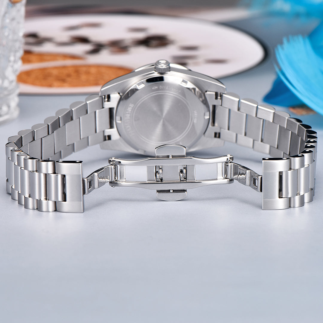 PAGANI DESIGN PD1776 Women's Watches 32mm Luxury Stainless Steel Waterproof Wrist Watch for Women Diamond Bezel Sapphire Dial Glass