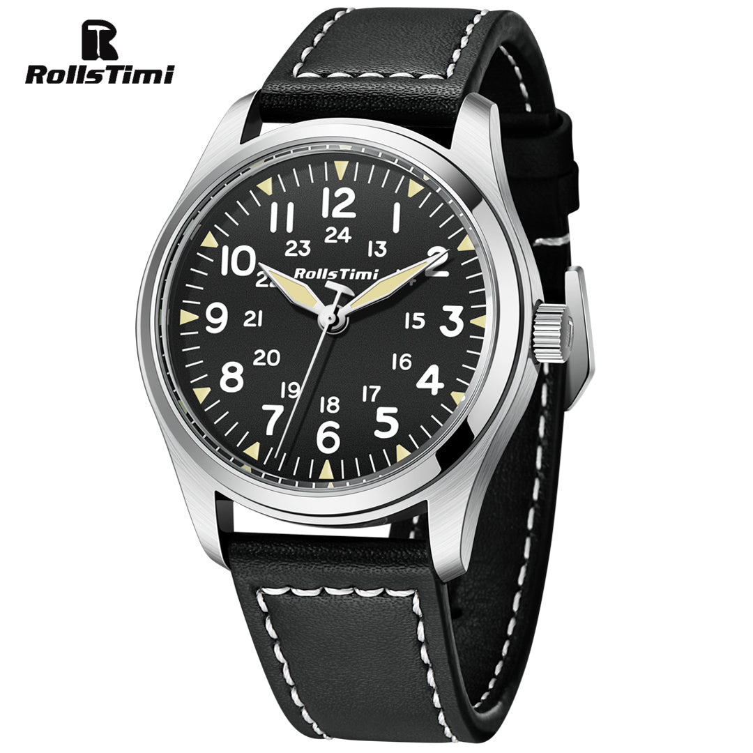 RollsTimi RT7902 Men's Quartz Watches 42mm Sports Pilot Business Wrist Watch for Men