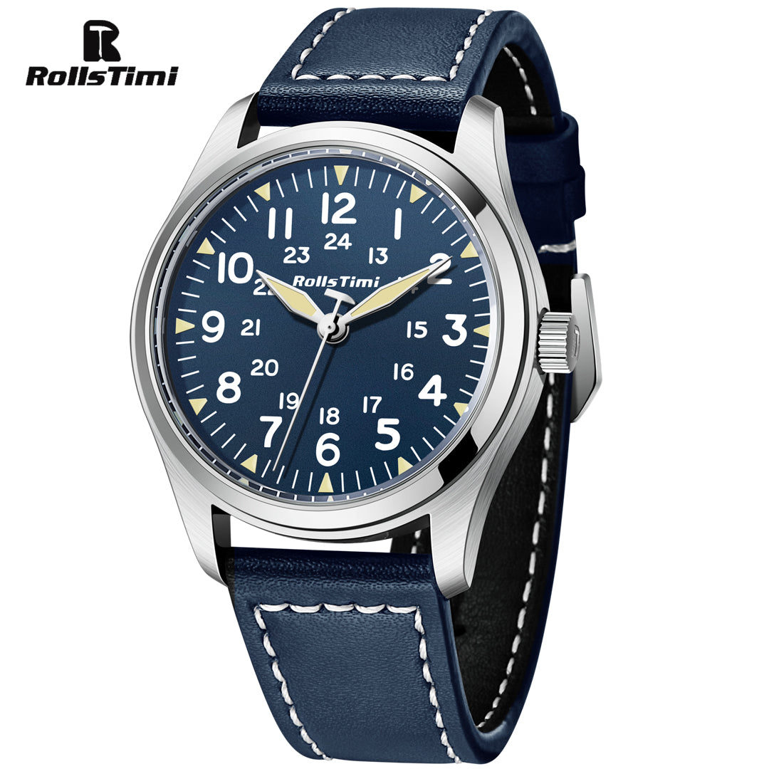 RollsTimi RT7902 Men's Quartz Watches 42mm Sports Pilot Business Wrist Watch for Men