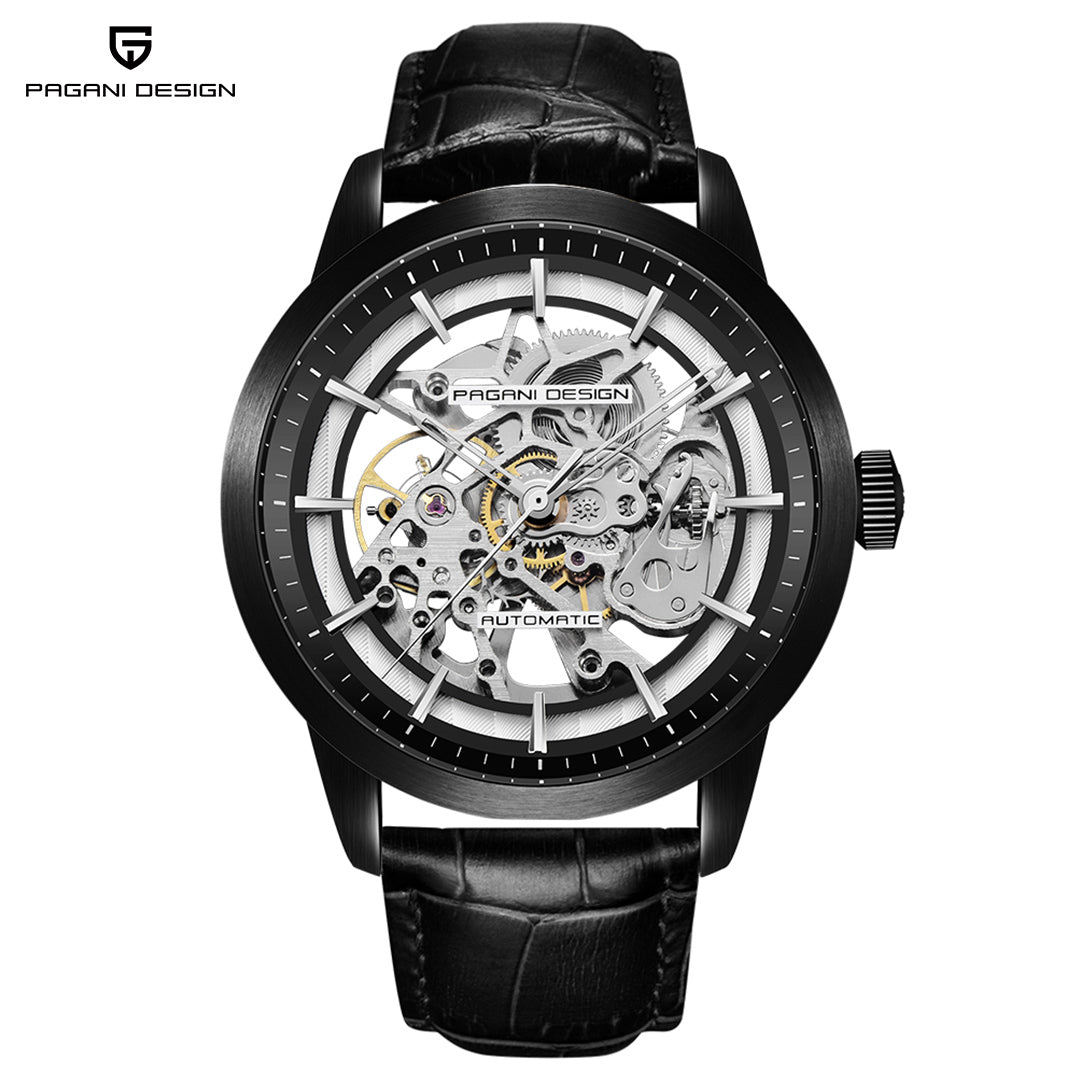 PAGANI DESIGN PD1638 Skeleton Men's Automatic Watches 43mm Stainless Steel Mechanical Wrist Watches