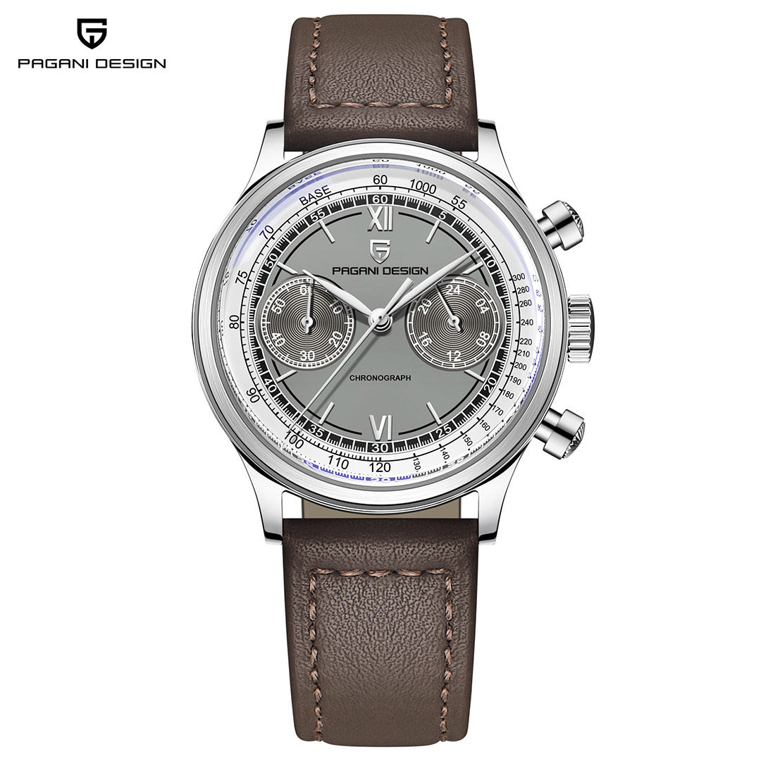 PAGANI DESIGN PD1739 Men's 40mm quartz watch Luxury chronograph Men's leather strap Stainless steel business wristwatch