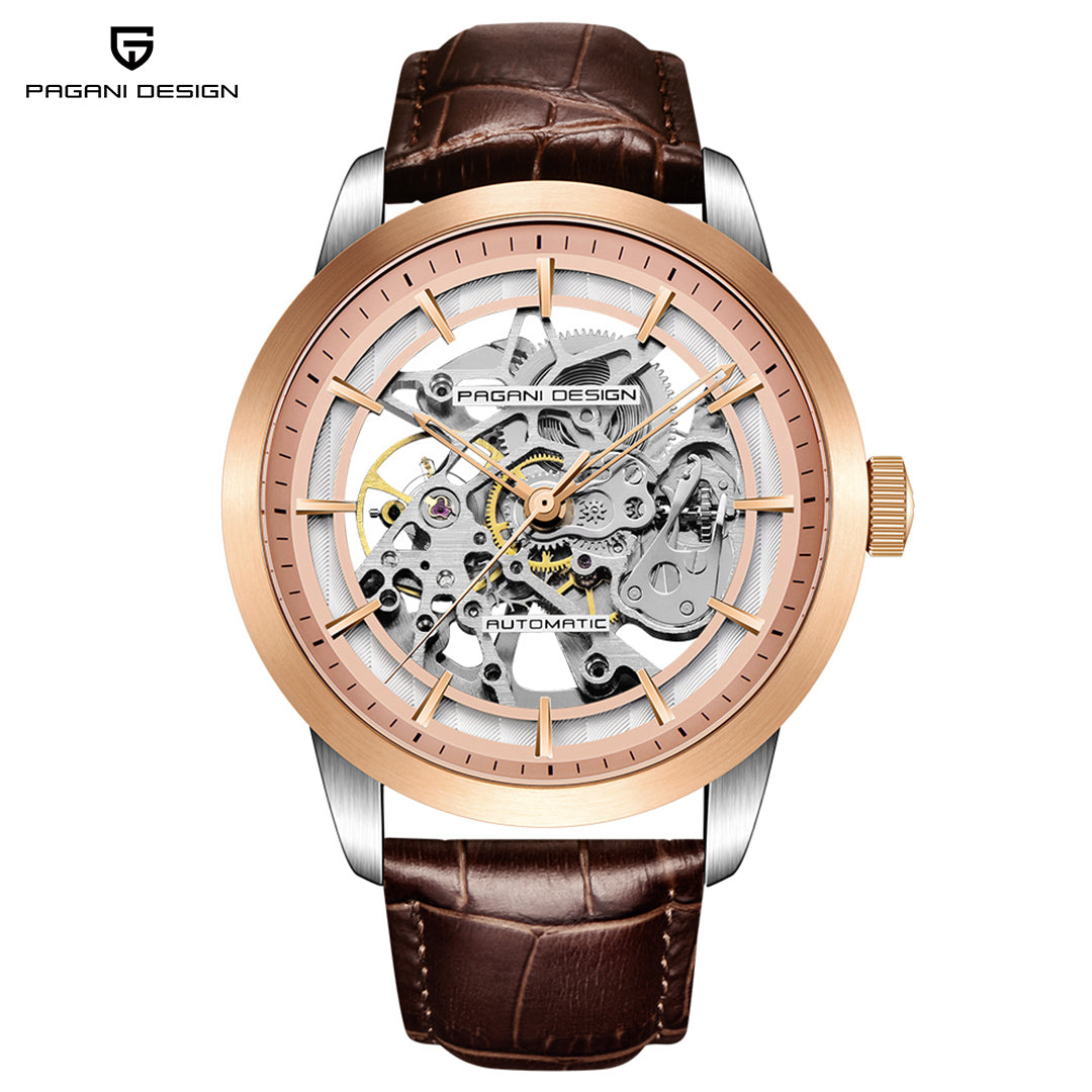 PAGANI DESIGN PD1638 Skeleton Men's Automatic Watches 43mm Stainless Steel Mechanical Wrist Watches