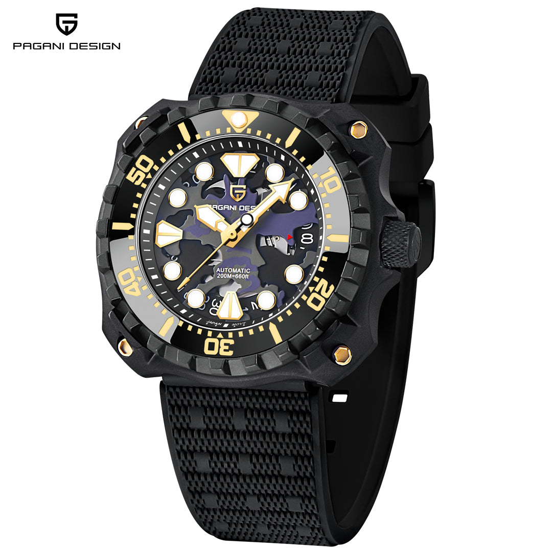 PAGANI DESIGN PD-YN009  Men's Automatic Watches 41MM Unique Stainless Steel Waterproof Mechanical Wrist Watches for Men NH35A