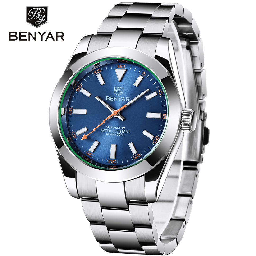 BENYAR BY 5176 Men Mechanical Watches  Sapphire Luxury Brand  41MM Automatic watch men 100M Waterproof Sport watch