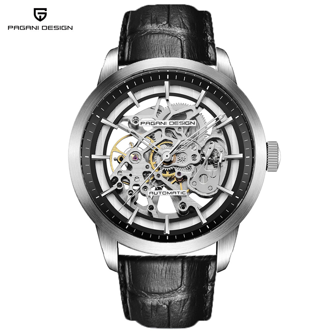 PAGANI DESIGN PD1638 Skeleton Men's Automatic Watches 43mm Stainless Steel Mechanical Wrist Watches