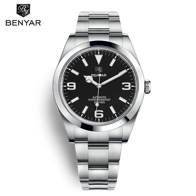 BENYAR BY 5177 New  Automatic Men Watches Top Brand Waterproof Luxury 41mm  Men Mechanical Wristwatch Stainless Steel