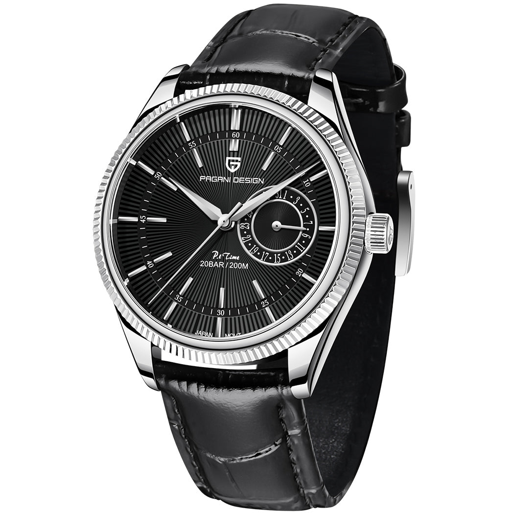 PAGANI DESIGN PD1689 Men's Automatic Quartz Watch 40mm Leather Band Business Watch Sapphire Dial