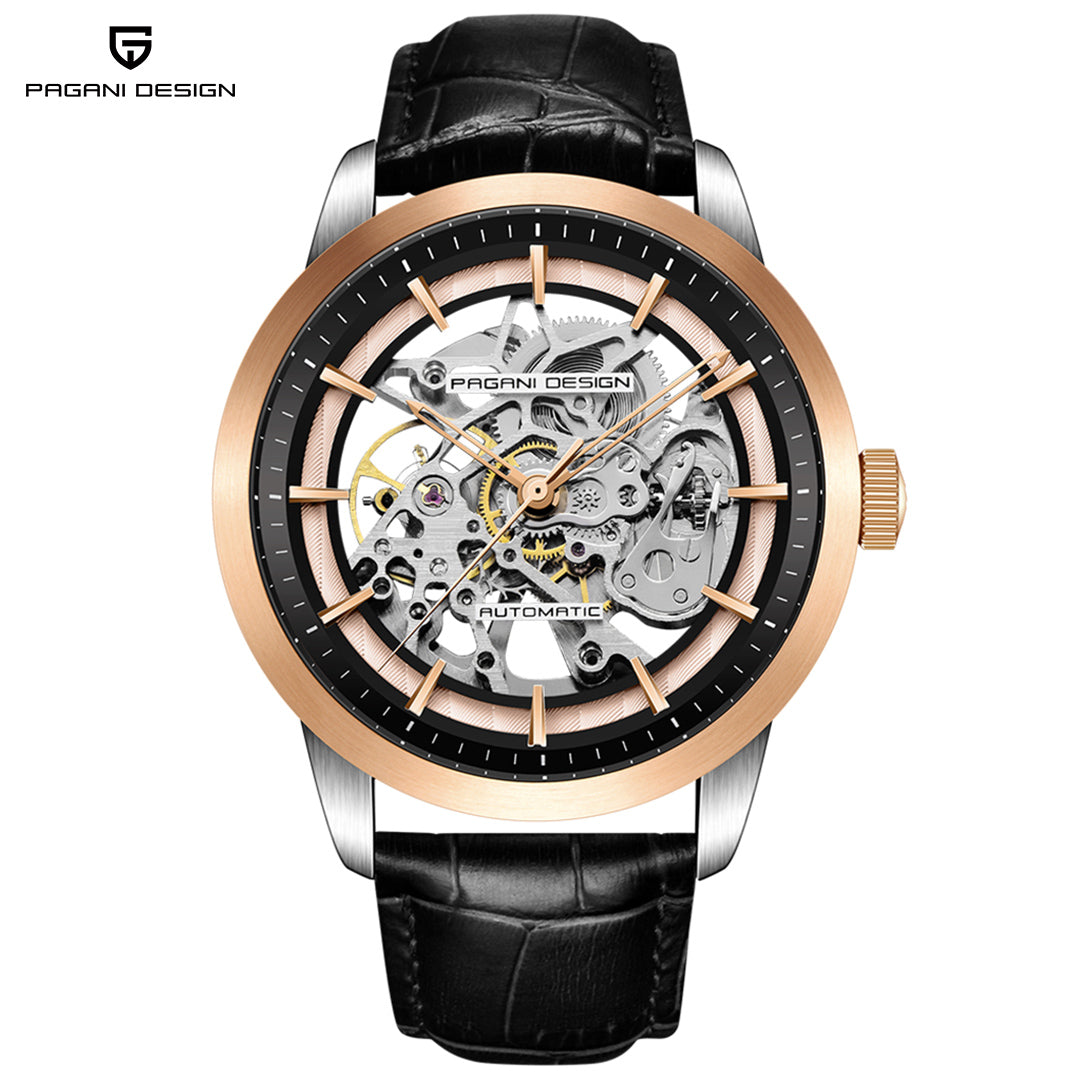 PAGANI DESIGN PD1638 Skeleton Men's Automatic Watches 43mm Stainless Steel Mechanical Wrist Watches