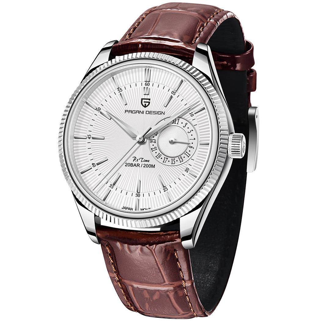 PAGANI DESIGN PD1689 Men's Automatic Quartz Watch 40mm Leather Band Business Watch Sapphire Dial