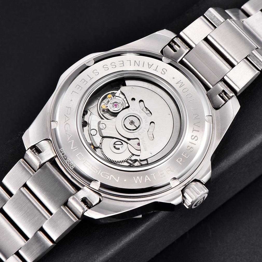 PAGANI DESIGN PD 1668a Men's Automatic Watches 43MM Full Stainless Steel Waterproof Mechanical Wrist Watch for Men