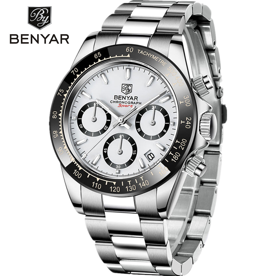 BENYAR BY 5169 New Watches Men Luxury Brand Chronograph Male Sport Watches 40MM Waterproof Stainless Steel Quartz Watch