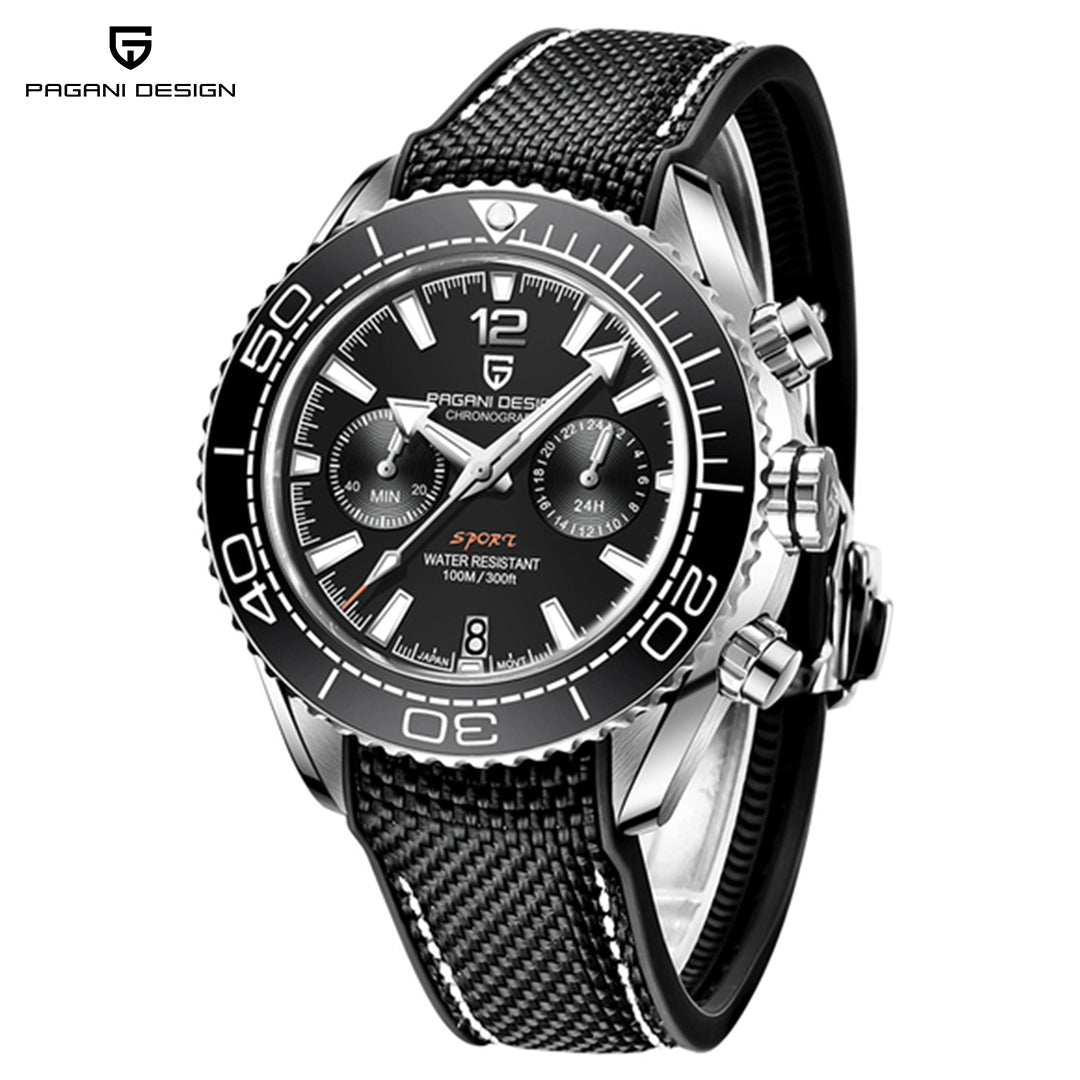 PAGANI DESIGN PD 1711 Men's Quartz Watch  42mm Ceramic Ring Waterproof chronograph Watch Sapphire Glass Watch