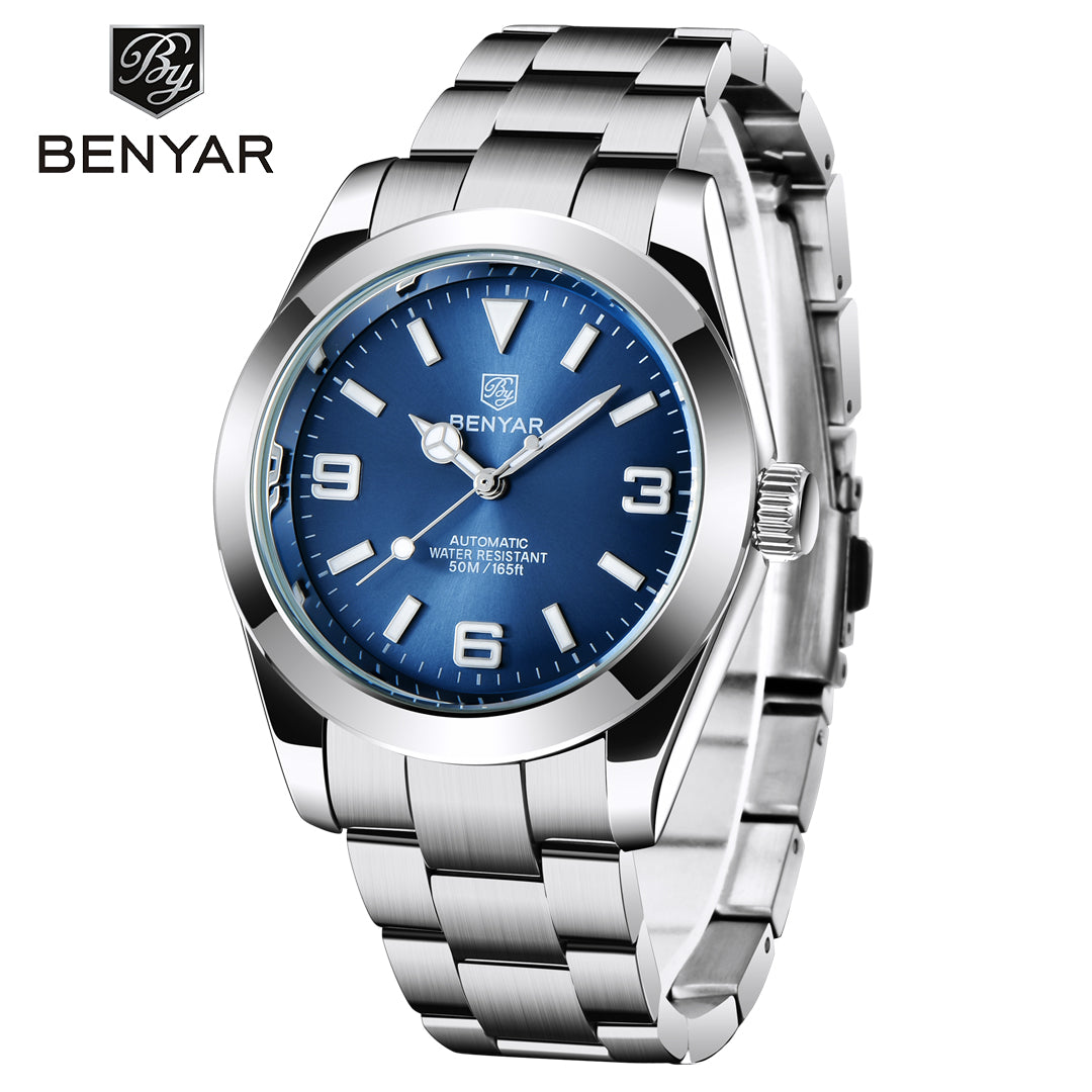 BENYAR BY 5177 New  Automatic Men Watches Top Brand Waterproof Luxury 41mm  Men Mechanical Wristwatch Stainless Steel