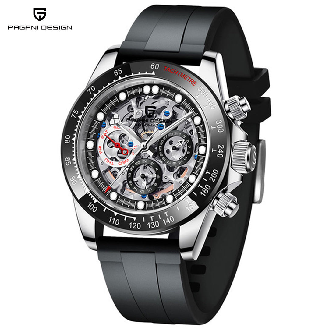 PAGANI DESIGN PD1653 Rainbow Men's Automatic Watches 40mm Stainless Steel Waterproof Skeleton Wrist Watches for Men