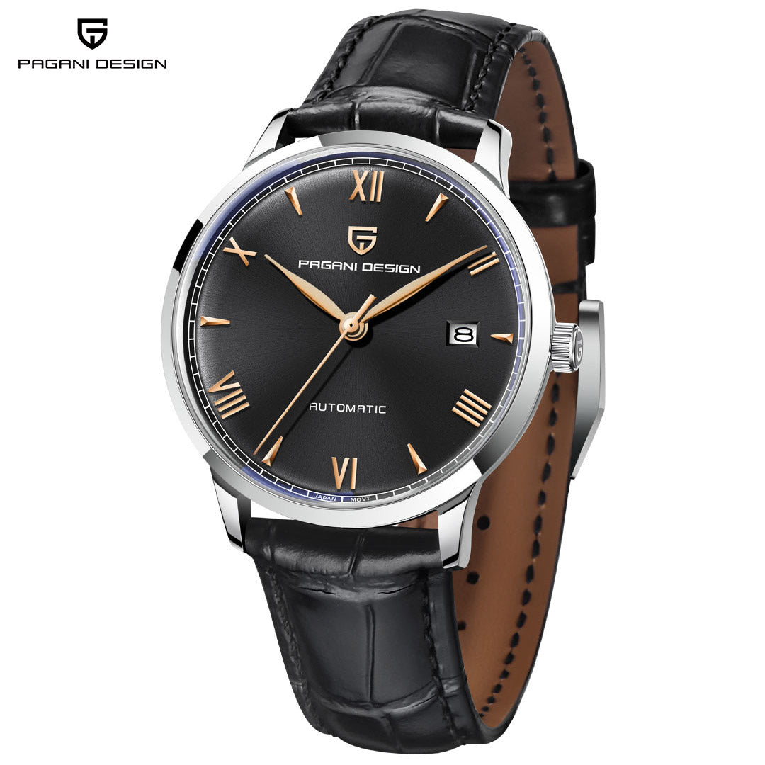 PAGANI DESIGN PD1759 Business Men's Automatic Watches 40mm Leather Watchband Causal Mechanical Wrist Watch for Men Synthetic Sapphire Dial Glass