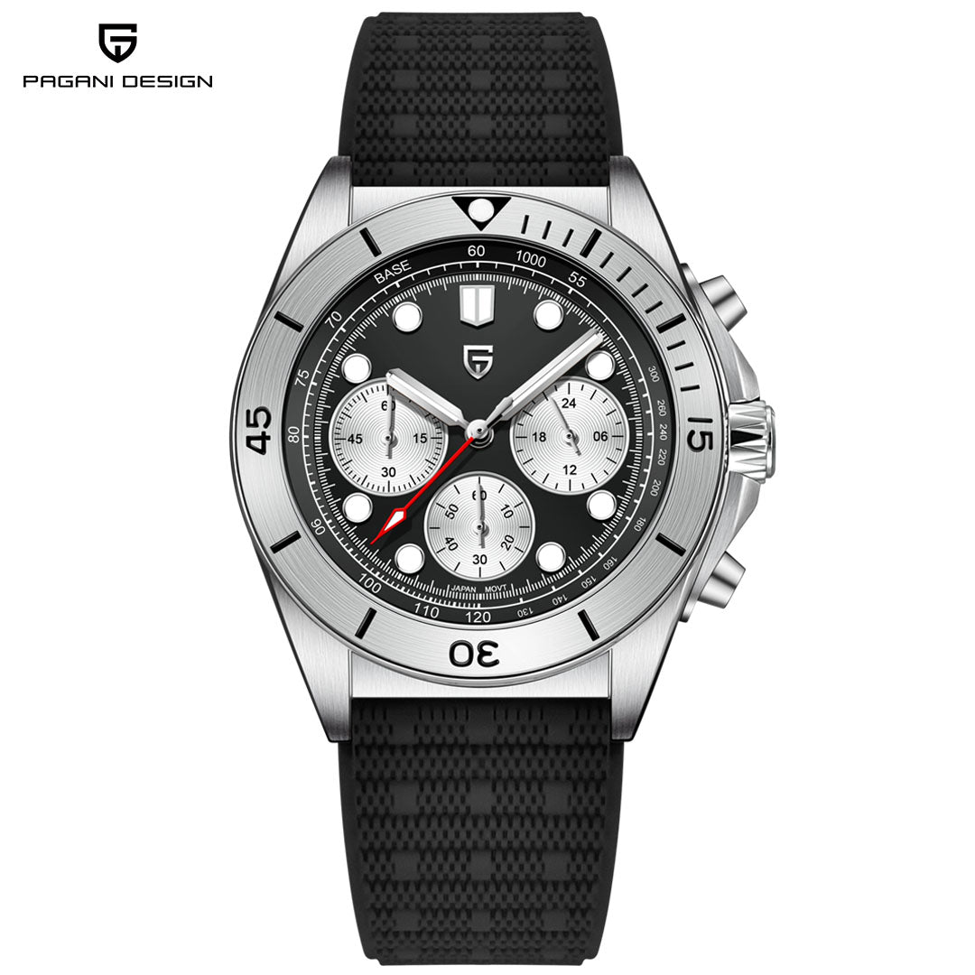 PAGANI DESIGN PD 1705 Men's Quartz Watch 42mm Stainless Steel Waterproof Chronograph Men's Sports Watch