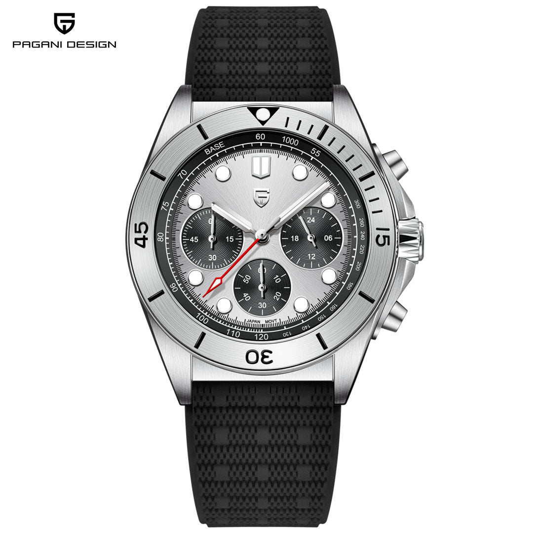 PAGANI DESIGN PD 1705 Men's Quartz Watch 42mm Stainless Steel Waterproof Chronograph Men's Sports Watch