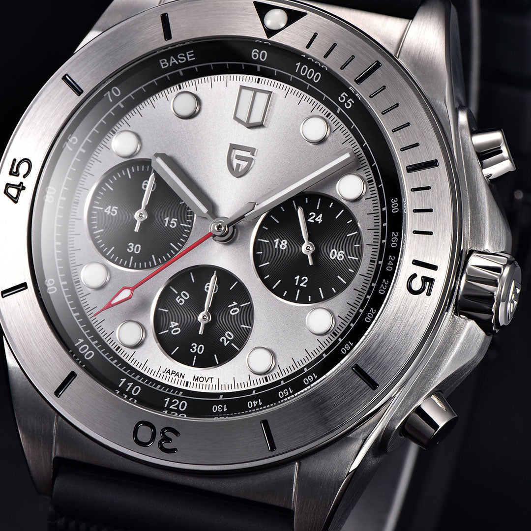 PAGANI DESIGN PD 1705 Men's Quartz Watch 42mm Stainless Steel Waterproof Chronograph Men's Sports Watch