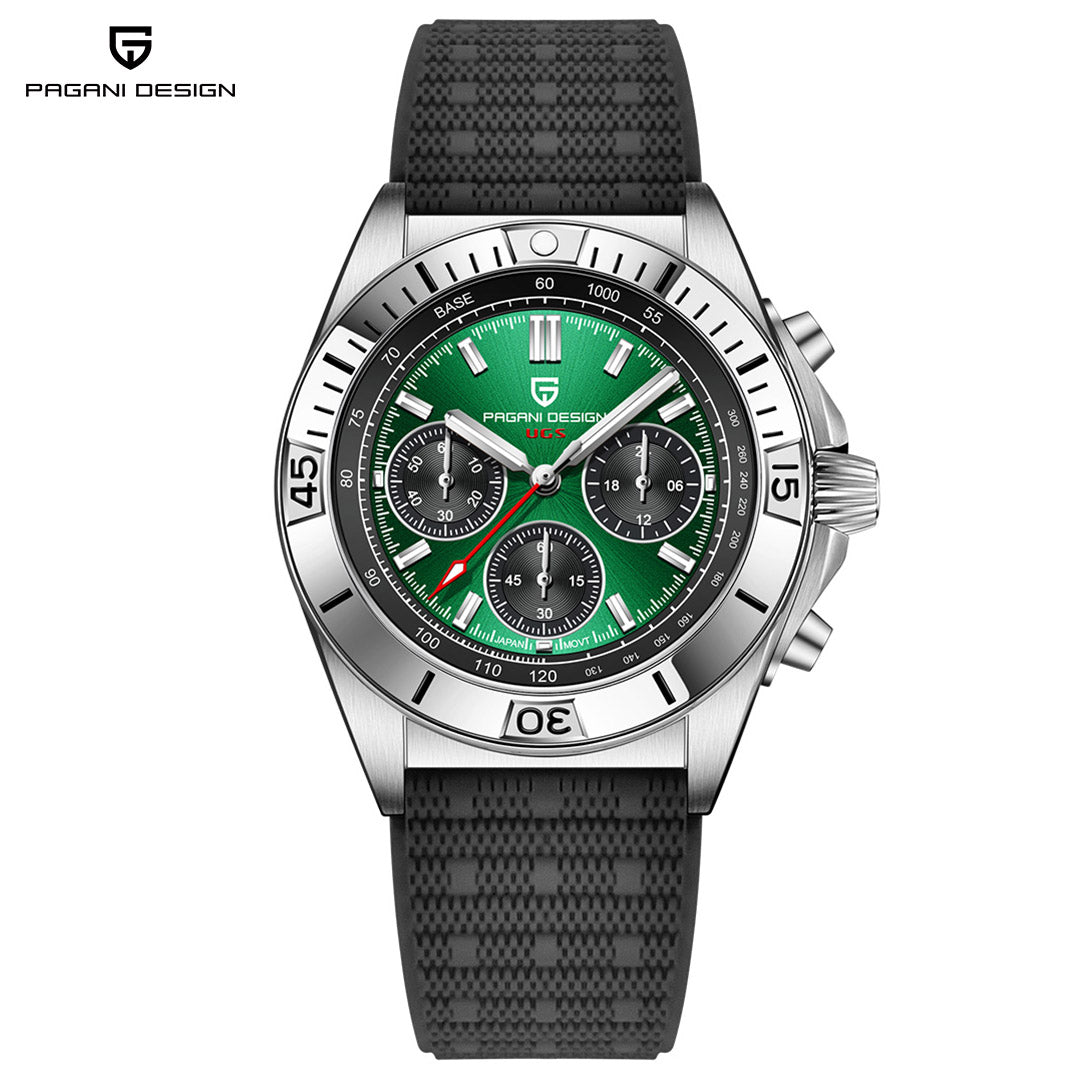 PAGANI DESIGN PD 1705 Men's Quartz Watch 42mm Stainless Steel Waterproof Chronograph Men's Sports Watch