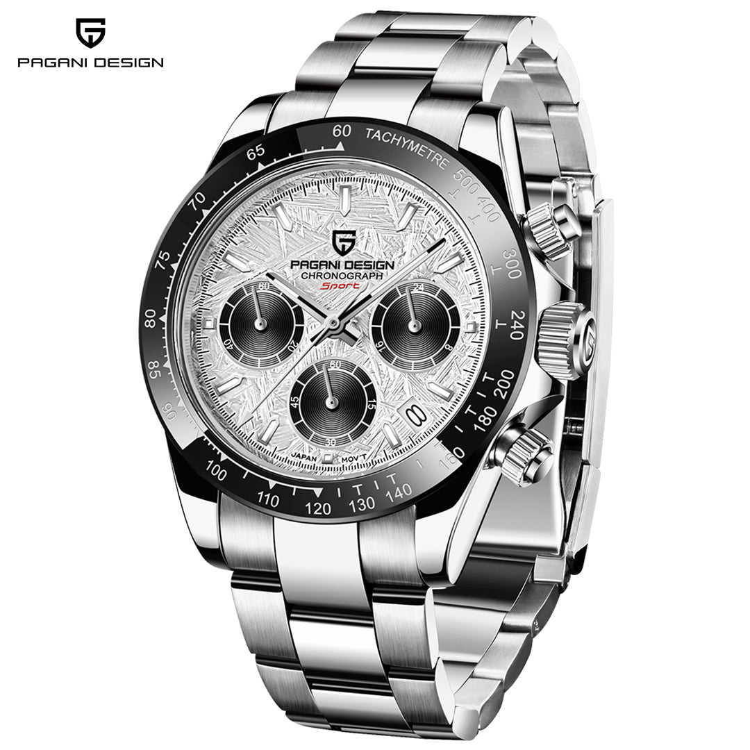 PAGANI DESIGN PD1644 Chronograph Men's Quartz Watches 40mm Stainless Steel Waterproof Panda Wrist Watches for Men