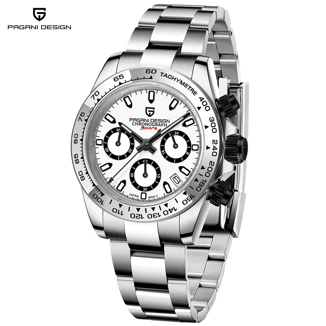 PAGANI DESIGN PD1727 Quartz Men's Watches full Stainless Steel Waterproof Chronograph Wrist Watch for Men Synthetic Sapphire Dial Glass