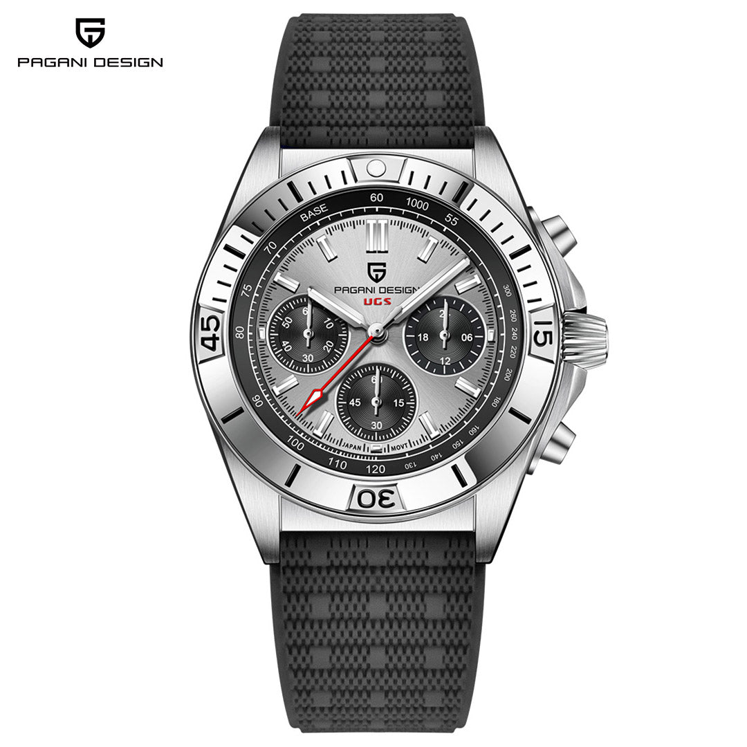 PAGANI DESIGN PD 1705 Men's Quartz Watch 42mm Stainless Steel Waterproof Chronograph Men's Sports Watch